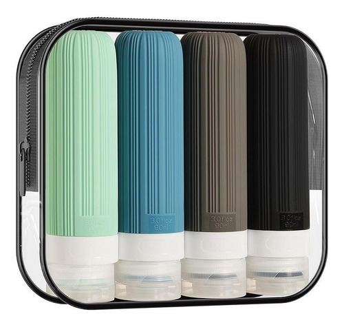 Set De Botellas De Viaje De 4 Piezas Con Neceser, A