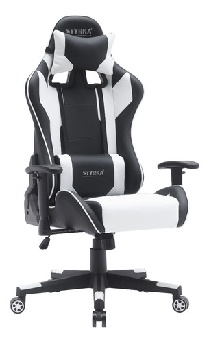 Silla Gamer Profesional Ergonómica Reclinable Súper Cómoda Color Blanco - Marca Styrka