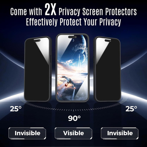 ·/·/funda Diseñada Para iPhone 16 Pro Max, Compatible Con Magsafe, Protectores De Pantalla De Privacidad X2, [protección