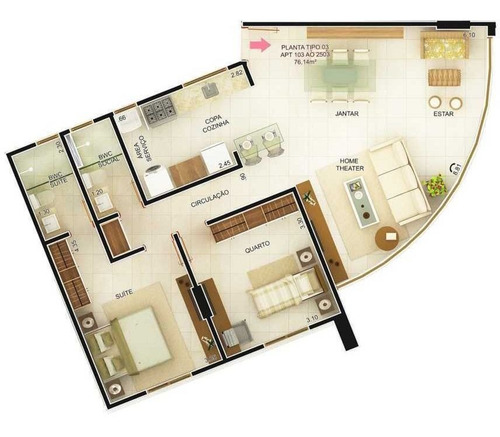 Imagem 12 de 13 de Apartamento À Venda, 63 M² Por R$ 358.000,00 - Estados - João Pessoa/pb - Ap0512