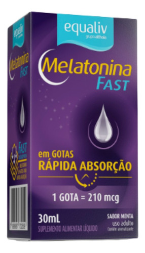 Melatonina Fast Equaliv Em Gotas 30ml Sabor Menta - Equaliv
