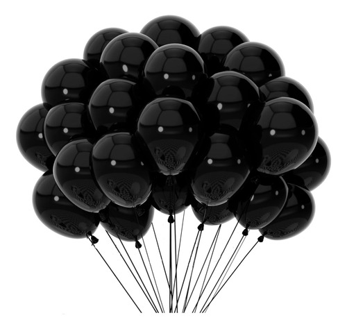 Globos Metalicos De Graduacion Fiesta Negro 50pc 12 Inch