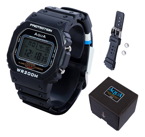 Kit Relógio Esportivo Digital Aqua Prova Dagua Mais Pulseira