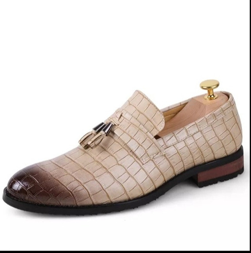 Zapato De Cuero Con Patrón De Cocodilo Para Hombre