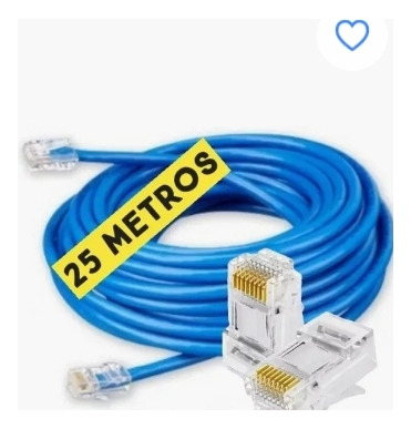 Cable Internet Utp 25 Metros Red Cat5e Con Conectores 