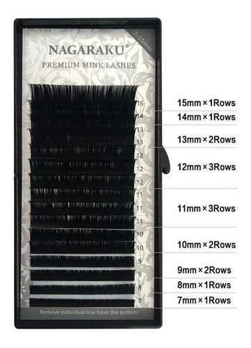 Blister Extensiones Pestañas Mink Mixto 1x1 Nagaraku