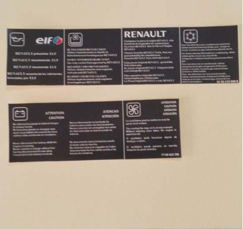 Etiquetas Parrilla Frontal Renault Clio Symbol