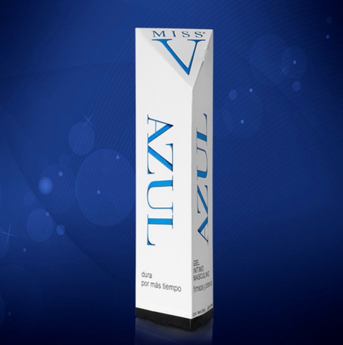 Imagen 2 de 8 de Gel Intimo Lubricante Masculino Miss V Azul Firmeza Potencia
