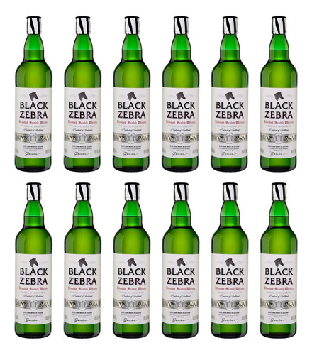 Pack De 12 Whisky Black Zebra 750 Ml