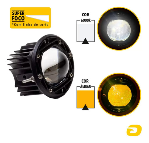 Farol Angel Eye De Embutir Led Duas Cores Tarponn Off Road