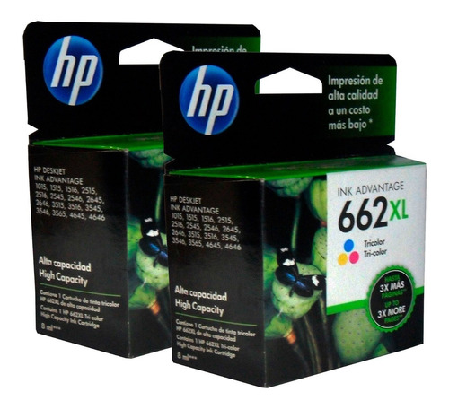 Combo 2 Cartucho Tinta Hp 662xl Color Cz106al Originales