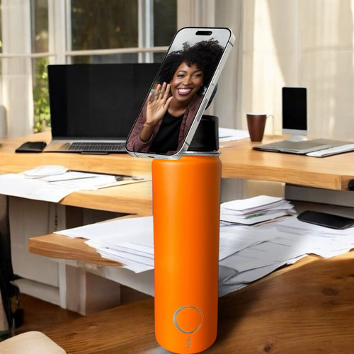 Termo Botella Agua Térmica Inox + Soporte Para Celular Ringo