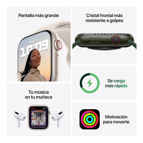 Imagen 8 de 9 de Apple Watch Series 7 (GPS + Cellular, 41mm) - Caja de aluminio (PRODUCT)RED - Correa deportiva (PRODUCT)RED