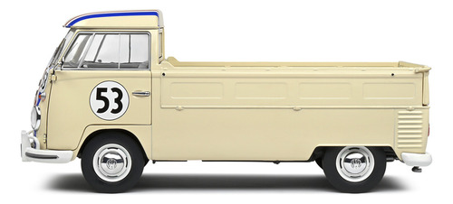 Miniatura Volkswagen Kombi T1 Pick-up Tributo Herbie 53 1950 Bege 1:18 Solido