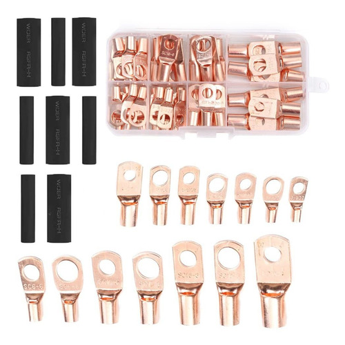 140 Pcs Copper Wire Lugs With Heat Shrink Set