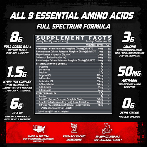 Nutrex Research Hidratación Eaas + Bcaas En Polvo Aminoácido