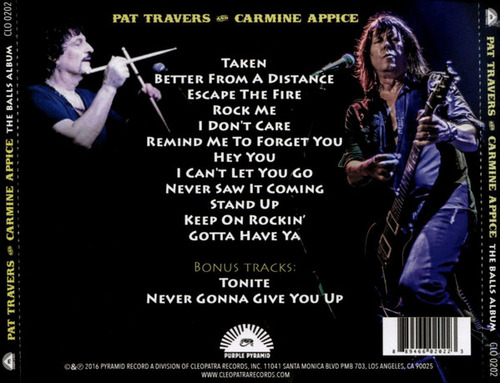 Cd The Balls Album (pat Travers) Estándar