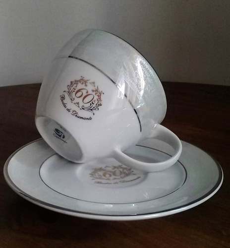 Imagem 2 de 3 de Kit Chá Casal. Bodas De Diamante 60 Anos De Casamento