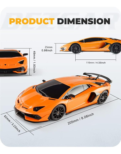 Lamborghini Aventador Svj: Juguete De Control Remoto A Escala 1:24 Para Niños Y Adolescentes