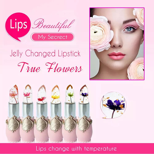 Lápiz Labial Magic Beautiful Bright Flower Crystal Jelly, 6