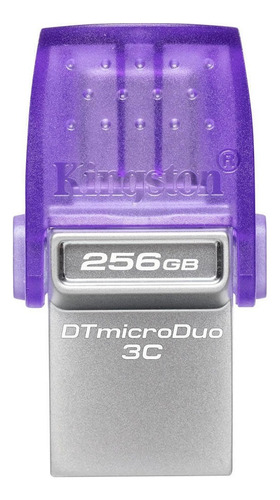 Memoria Microduo 3c Usb/tipo-c 3.2 G1 256gb Kingston, Lila Color Morado