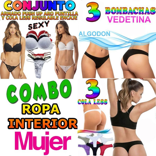 Combo 1 Conjunto Armado Push Up + 3 Cola Less + 3 Vedetina