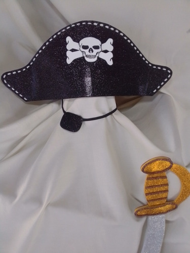 Sombrero De Piratas En Foami Sombrero Parche Espada Disfraz