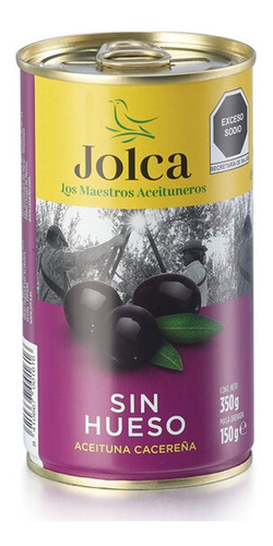 Aceitunas Negra Gourmet Jolca Lata 350g Presentación Deshuesada