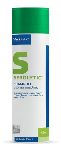 Sebolytic Shampoo 250ml  Pele Oleosa E Seborreia Em Cães 