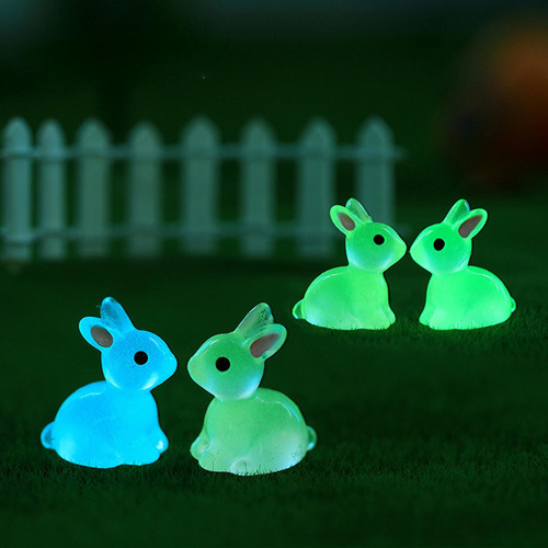 Adorno De Conejitos Luminosos, Esculturas De Jardín,