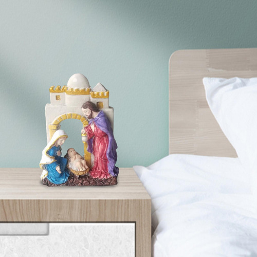 Estatuilla De Home Deor Joseph Jesus Mary Para 7cmx3.5cmx9cm