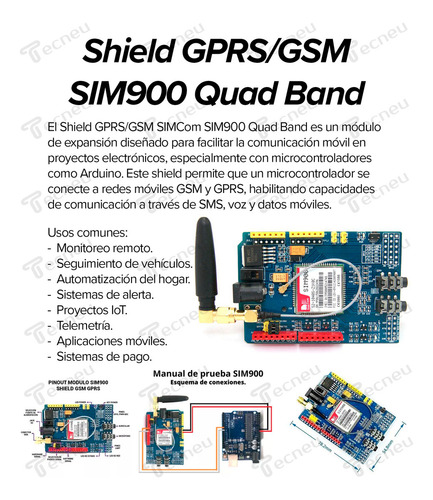 Gsm Gprs Sim900 Shield For Arduino Quad Band Sms