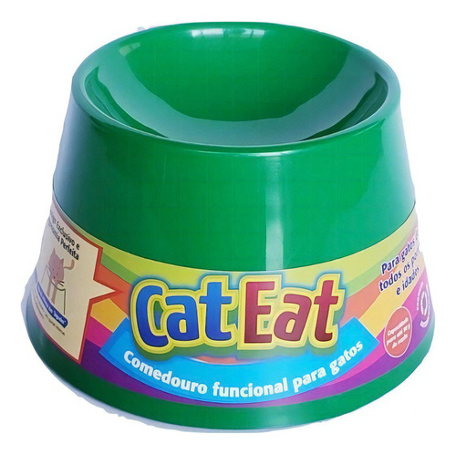 Comedouro Para Gato Cat Eat Pet Games Verde