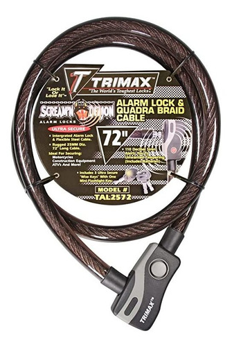 Trimax Alarmed Lock & Quadra-trenza Del Cable 6' L X 25mm Ta