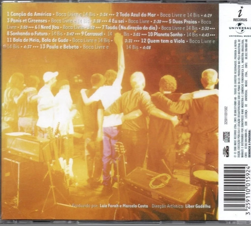 Cd Boca Livre E 14 Bis - Ao Vivo