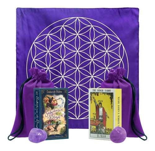 Tarot Sabiduría De Brujas + Rider Waite Kit Español Flor Mor