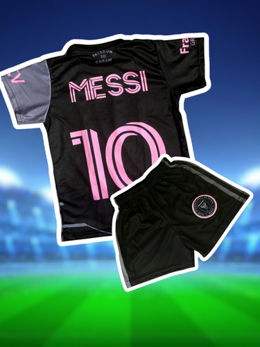 Conjunto Uniforme Fútbol Niños Messi Ínter Miami Negro Messi 6