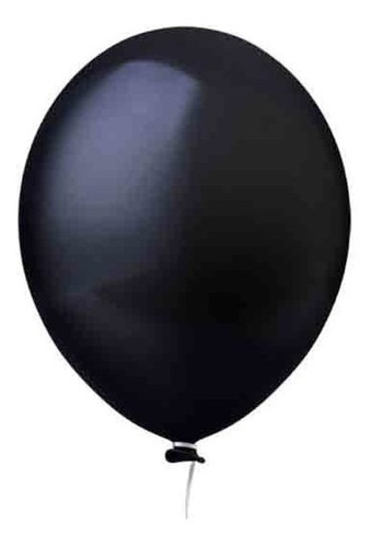 Balão Bexiga Cor Liso 8 Polegadas 20cm C/ 50 Uni. Happy Day Cor Preto
