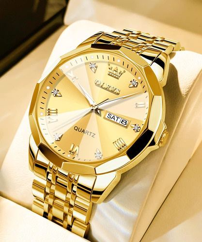 Reloj Pulsera Olevs De Oro Para Hombre