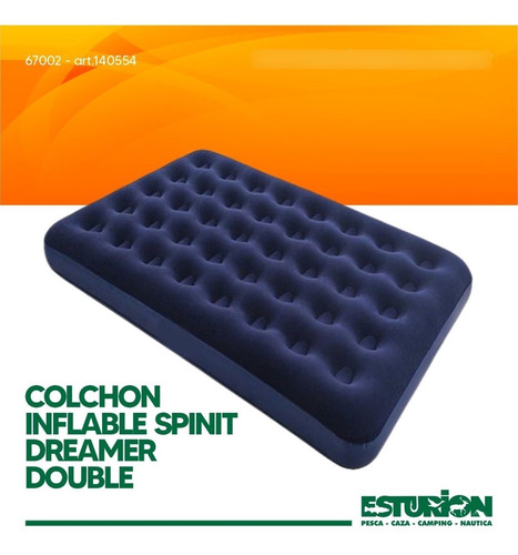 Imagen 2 de 6 de Colchón Spinit Dreamer Inflable 2 Plazas Reforzados Azul