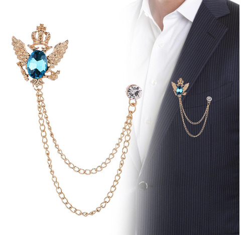 3 Paquete De 2-6 Broches Para Traje Con Cadena, 3 Piezas