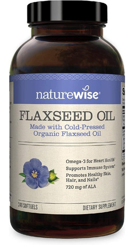 Aceite De Linaza 1200 Mg Naturewise 240 Cápsulas Blandas