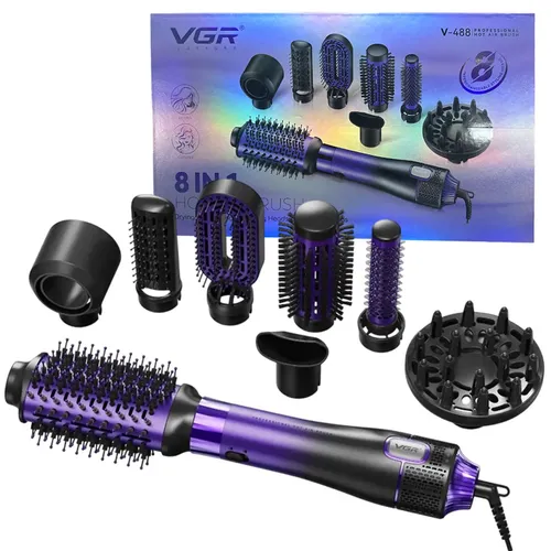 Cepillo Secador 8en1 Profesional Vgr V-488 Difusor 1100w Violeta