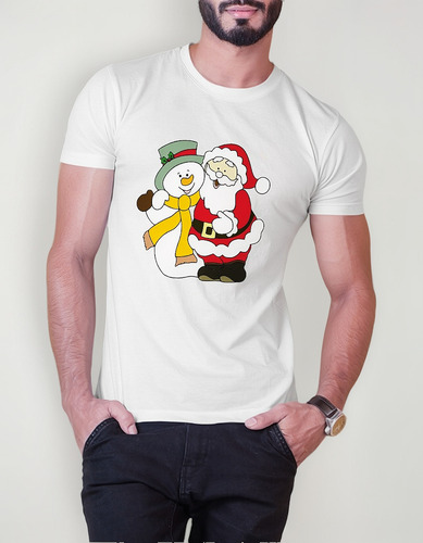 Playera Santa Muñeco De Nieve Navidad Amigos Personalizada