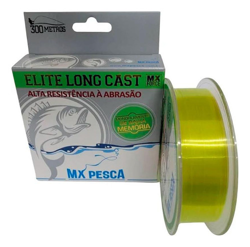 Linha Mx Pesca Mx Elite Long Cast 300m Verde 0,35mm 14,70kg