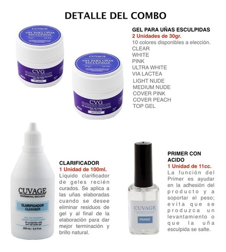 Imagen 3 de 5 de Kit Uñas Esculpidas Gelificadas Gel Lima Pincel Molde C