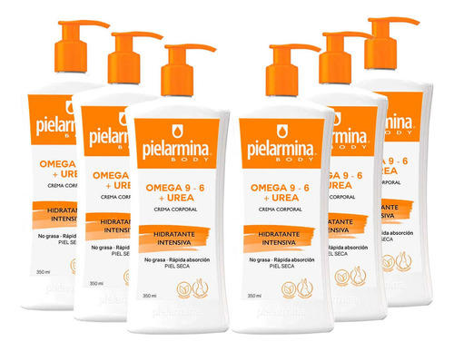  Pack 6 Cremas Hidratante Intensiva Con Omega 9-6 350 Ml Piel