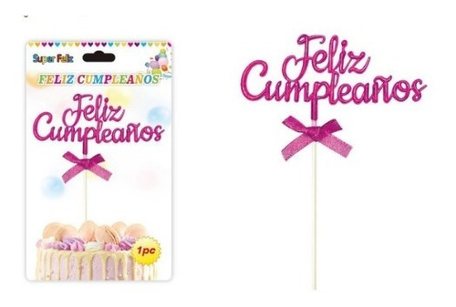 Cake Topper Feliz Cumpleaños Metalizado 3d Color A Eleccion