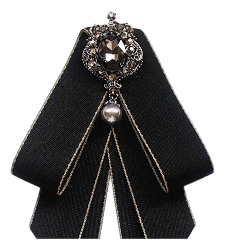3 Pajarita Preatada Para Mujer, Broche De Estilo Retro Negro