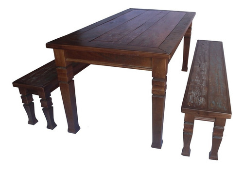 Mesa Rústica Grande De Madeira